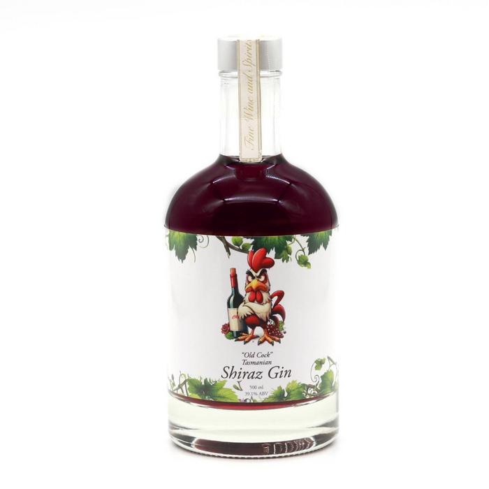 Old Cock Shiraz Gin label