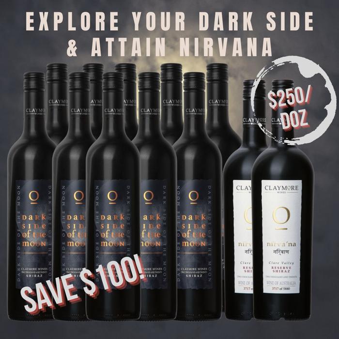 claymore dark side of the moon and nirvana shiraz bundle wine special