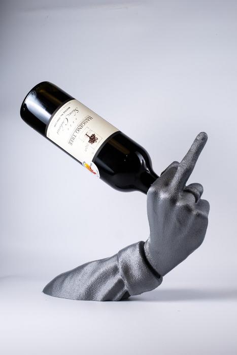 Wine Bottle Holder  -Silver