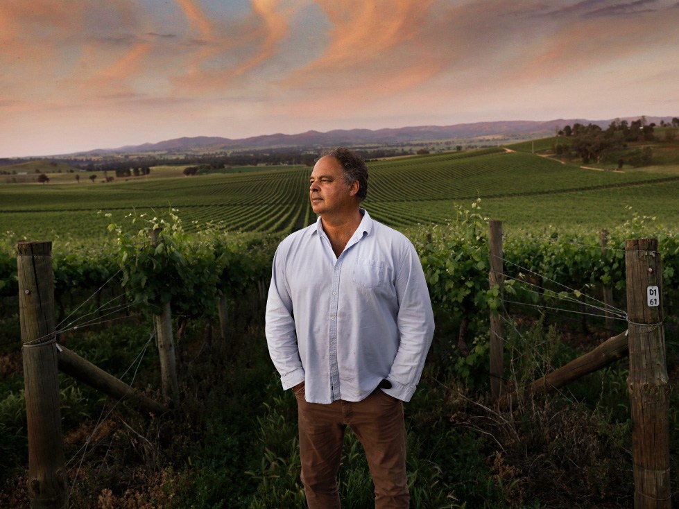 Simon Robertson among the vines