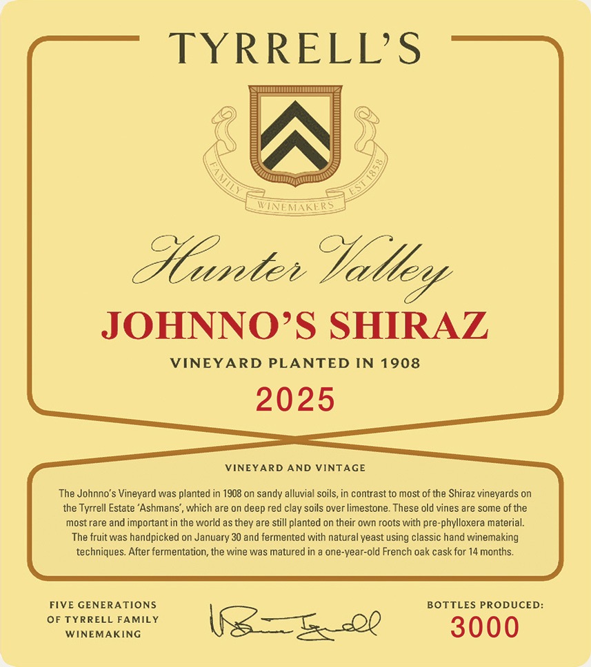 2025 Johnno's Shiraz label