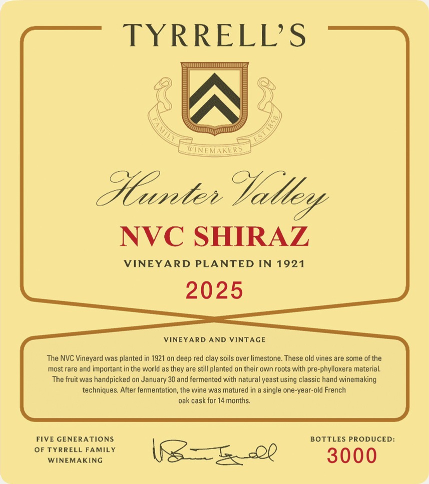 2025 NVC Shiraz label