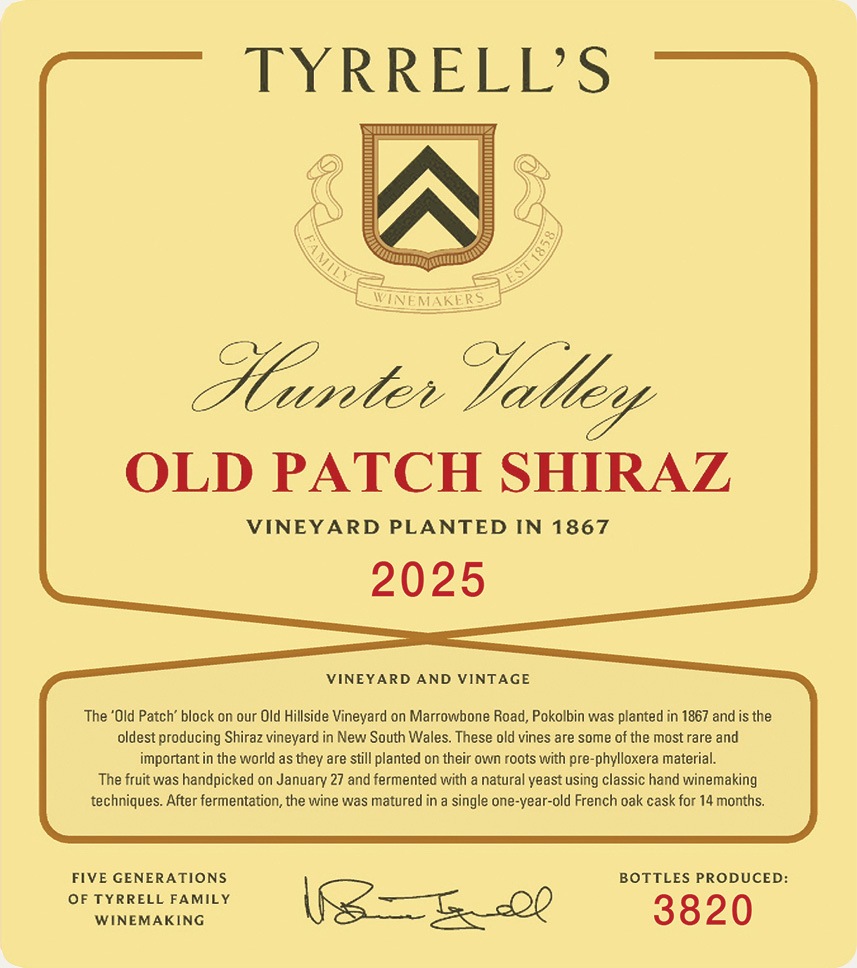 2025 Old Patch Shiraz label