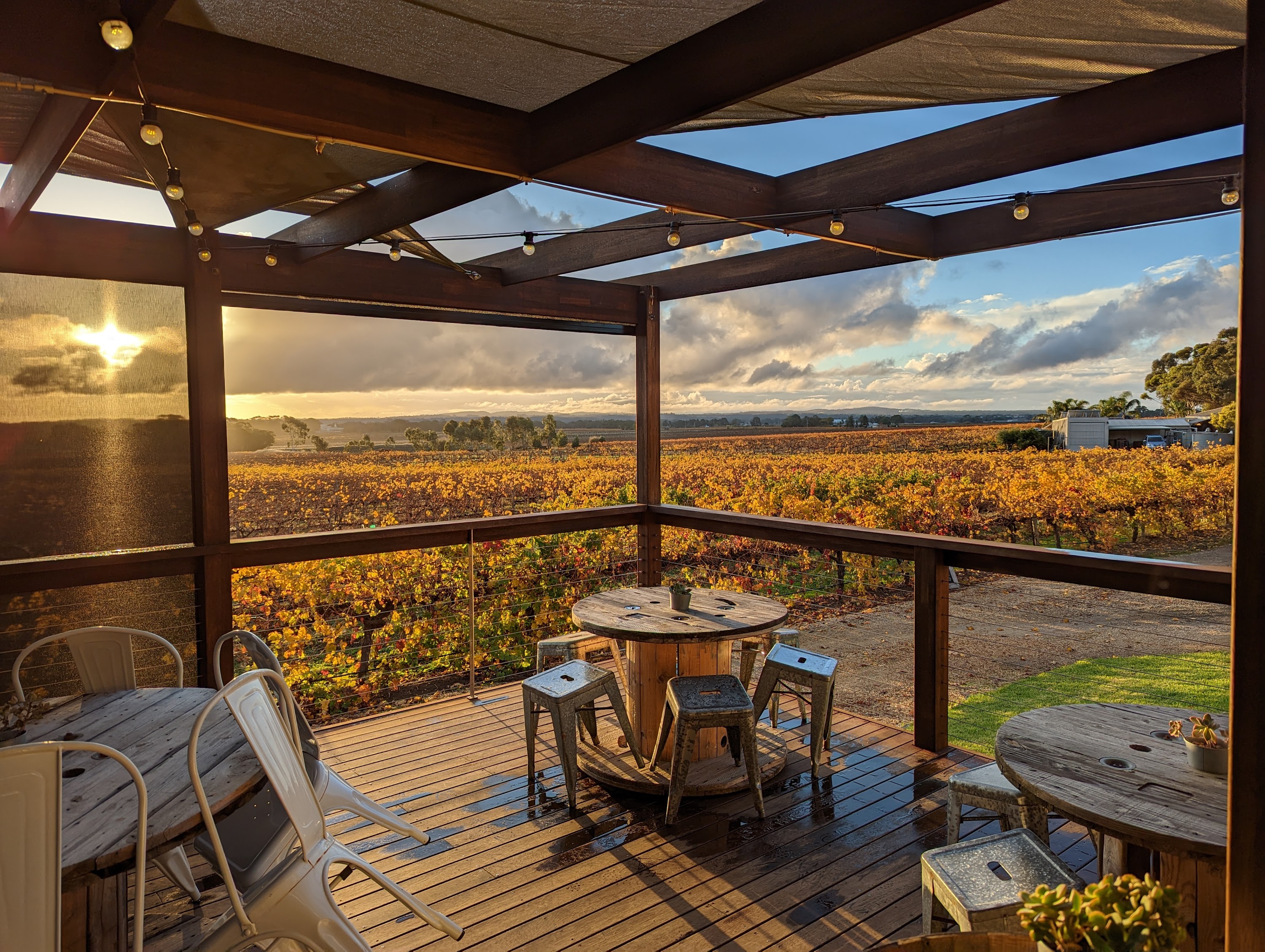 The view over Seabrook’s vineyard from its cellar-door deck, as pictured on the UNOVINO producer page
