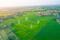 Aerial view of farmland with a marked plot outlined by location pins, illustrating land mapping for vineyard planning.